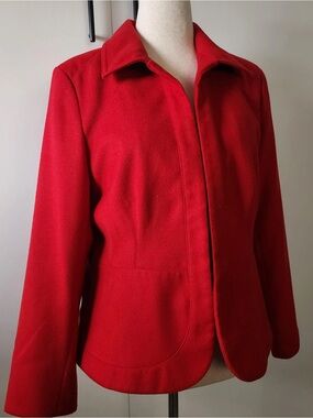 Chico's | Bright Red Tailored Collar Jacket | Sz 2